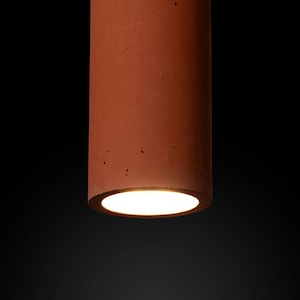 Modern Earth Concrete Cylinder Pendant Light Hanging Pendant Ceiling Light Industrial Single Pendant Lamp CoWooDesign image 4