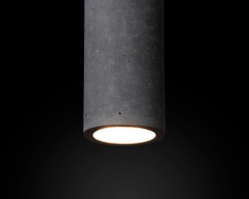 Concrete Cylinder Pendant Light Modern Pendant Lights Industrial Lamp Nordic Style Kitchen Island image 2