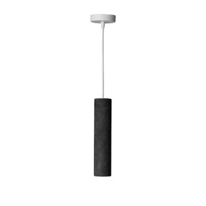 Modern Dark Gray Concrete Cylinder Pendant Light Hanging Pendant Ceiling Light Industrial Single Pendant Lamp CoWooDesign White
