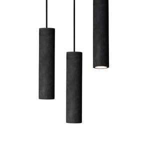 Modern Dark Gray Concrete Cylinder Pendant Light Hanging Pendant Ceiling Light Industrial Single Pendant Lamp CoWooDesign image 2