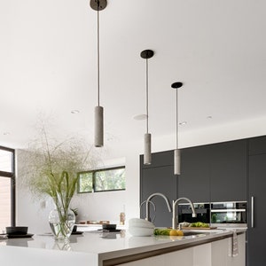Concrete Cylinder Pendant Light | Modern Pendant Lights | Industrial Lamp | Nordic Style | Kitchen Island | CoWooDesign