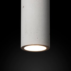 Suspension cylindrique en béton Suspensions modernes Lampe industrielle Style nordique Îlot de cuisine image 3
