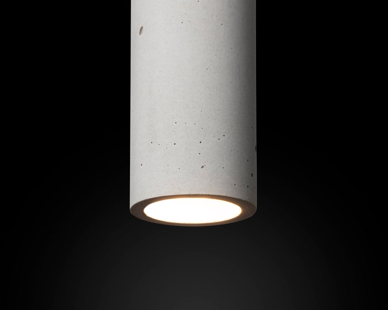 Suspension cylindrique en béton Suspensions modernes Lampe industrielle Style nordique Îlot de cuisine image 3