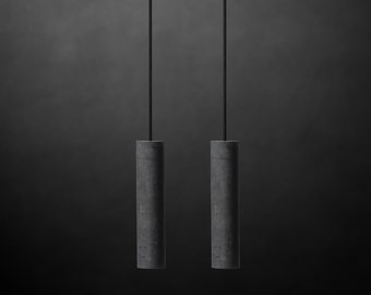 Suspension cylindrique double en béton | Suspensions modernes | Lampe industrielle | Style nordique | Îlot de cuisine | CowooDesign