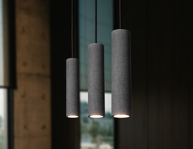 Concrete pendant lights