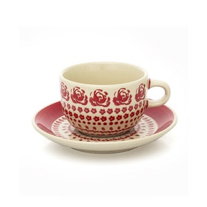 Big cup +  platte, handmade pottery, Boleslaweic Polish Pottery Mugs, Modern Cup Porcelain / Ceramic,