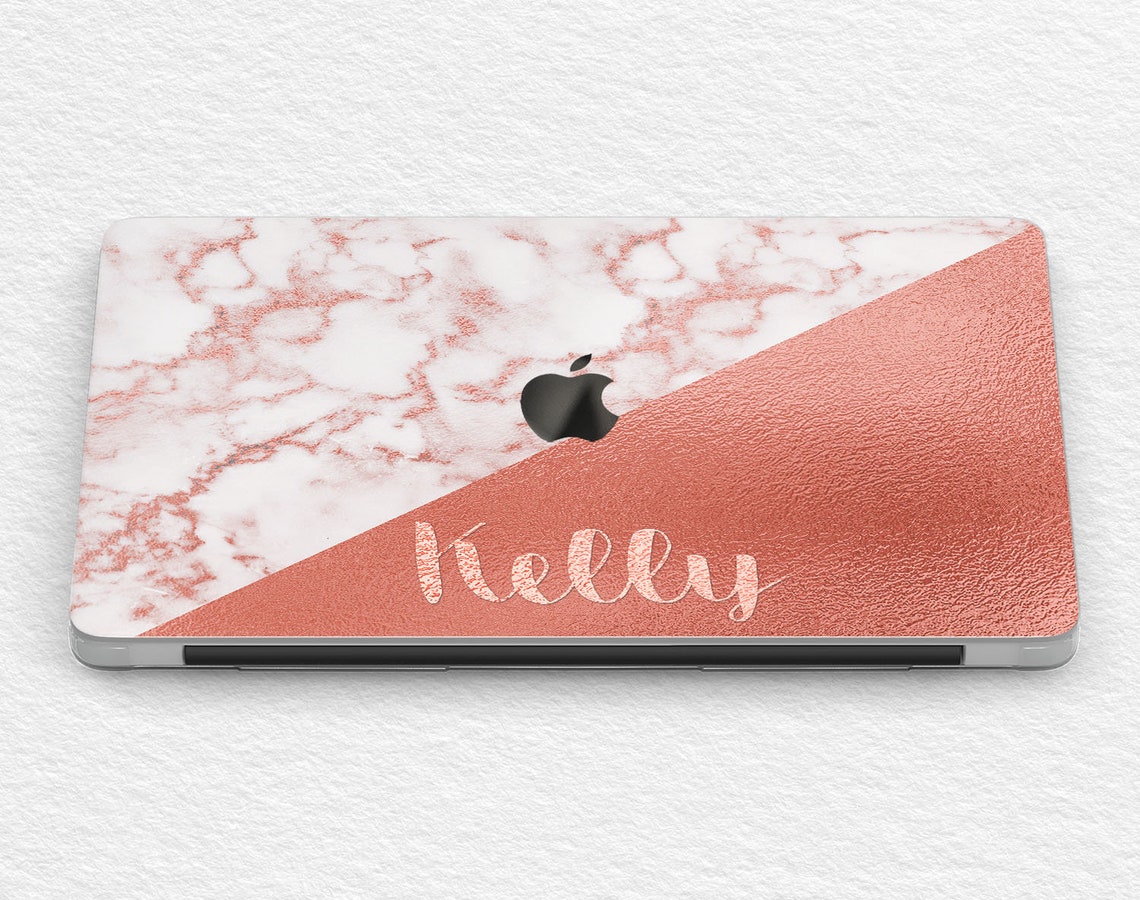 Rose gold Marble Macbook 15 hard case Custom case Macbook Etsy