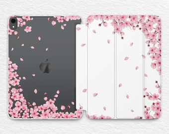 Nature iPad case 9.7 inch iPad case Cherry blossom iPad Pro 12.9 2020 iPad 2021 10.2 iPad Air 2 A2568 iPad 11 Pro stand smart cover Mini 6 5