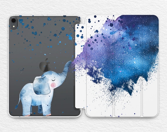 Baby Elephant iPad Air Smart Cover Blue Watercolor iPad Mini 5