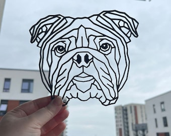 Geometric English Bulldog Wall Art Decor - Geometric Pet Print - Dog Lover Gift Idea - Bully