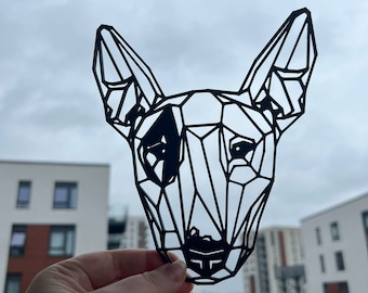 Geometric Bull Terrier Wall Art Decor - Geometric Pet Print - Dog Lover Gift Idea - Pitbull