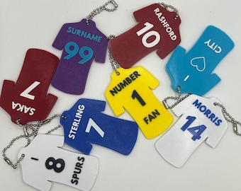 Personalised Sport Shirt  Keyring - Football Shirt - Rugby Top