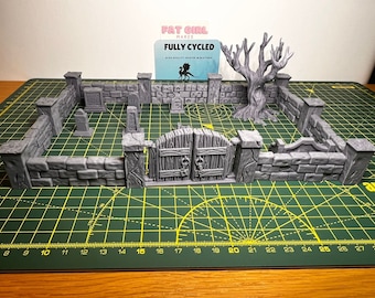 Graveyard Scene - Scenic DnD Terrain - Halloween Decoration