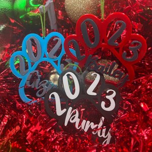 Personalised Pet Paw Decoration - Christmas Ornament - Xmas Tree Bauble