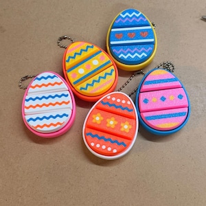 Easter Egg Fidget Keyring Set - Vibrant 3D-Printed Clickers for Tactile Feedback & Stress Relief - Ideal Easter Gift image 1