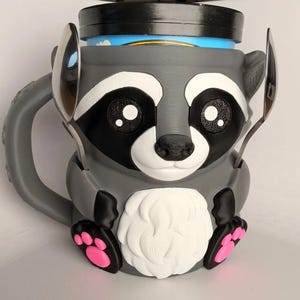 Rocky the Raccoon Ice Cream Holder - 3D Printed Cute Ice Pint Holder image 2