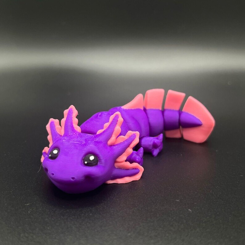 Cute Mini Fidget Axolotl - Perfect for Play and Display Purple