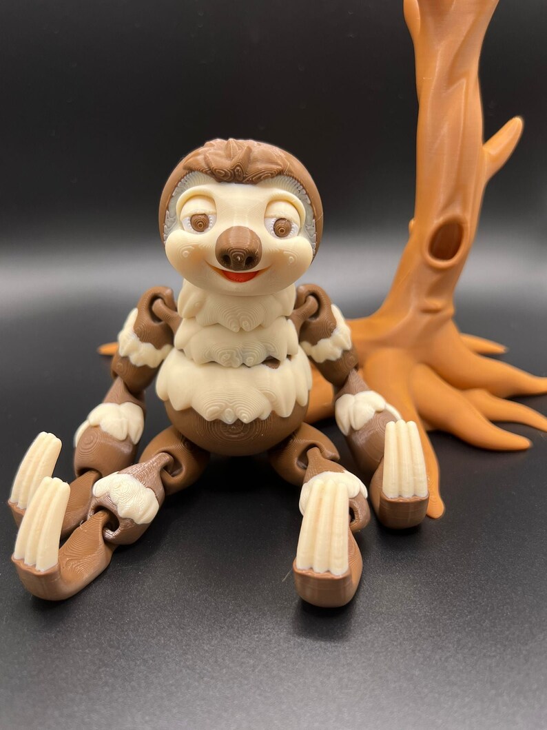 Benutzerdefinierte 3D gedruckte Faultier - Sammlerstück, Stressabbau, personalisiertes Geschenk - verschiedene Farben - Flexi Factory Bild 5