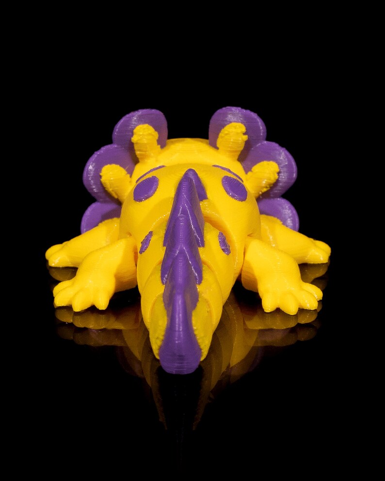 Aangepaste gelede 3D-geprinte Axolotl Baby Split - Collectible Display Piece, Stress Relief, ADHD Spinner - Verschillende kleuren - STLFLIX afbeelding 4