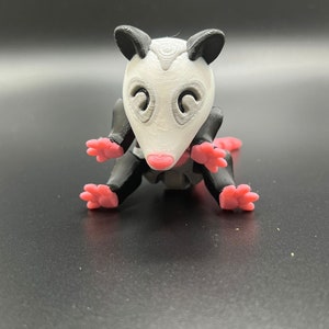 3DPrinted Opossum Figurine - Collectible Display Piece, Stress Relief, Personalized Gift, Articulated Flexi - Various Colors - McGybeer image 3
