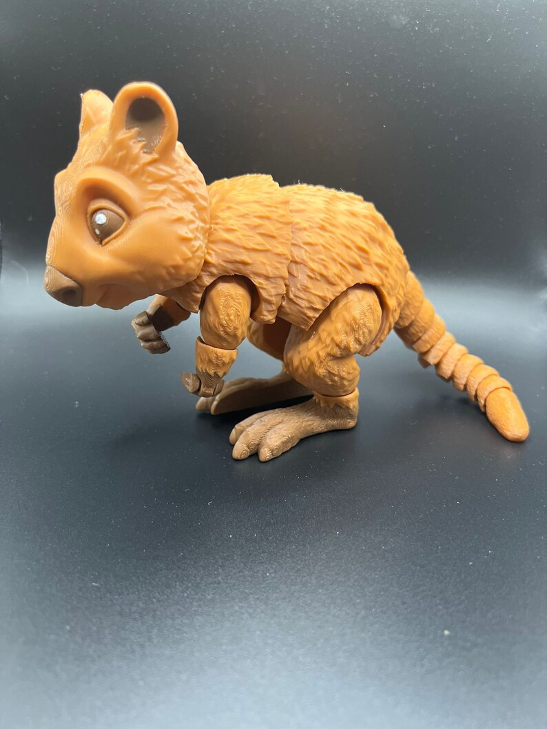 Custom Articulated 3DPrinted Quokka - Collectible Display Piece, Stress Relief, Personalized Gift - Various Colours - Mat Mire Makes image 4