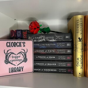 Trigger Warning Personalised Library Sign - Reader, Bookshelf, Booktok, Bookstagram image 3