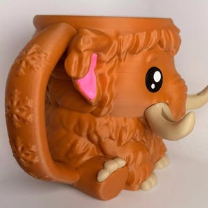 Mammuel the Mammoth Ice Cream Holder - 3D Printed Cute Ice Pint Holder image 3