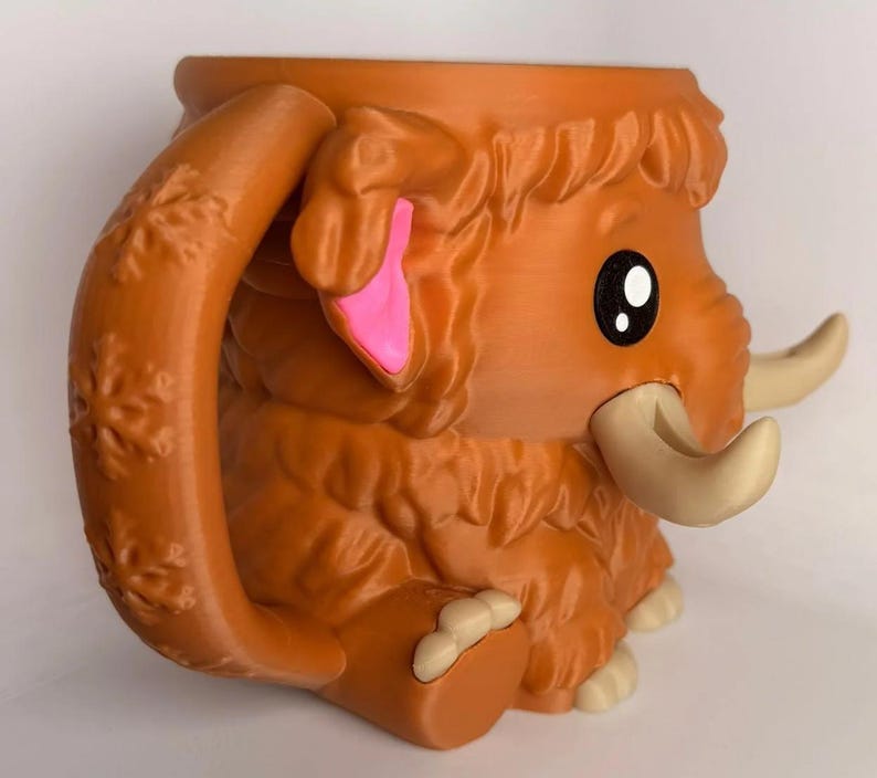 Mammuel the Mammoth Ice Cream Holder - 3D Printed Cute Ice Pint Holder image 3