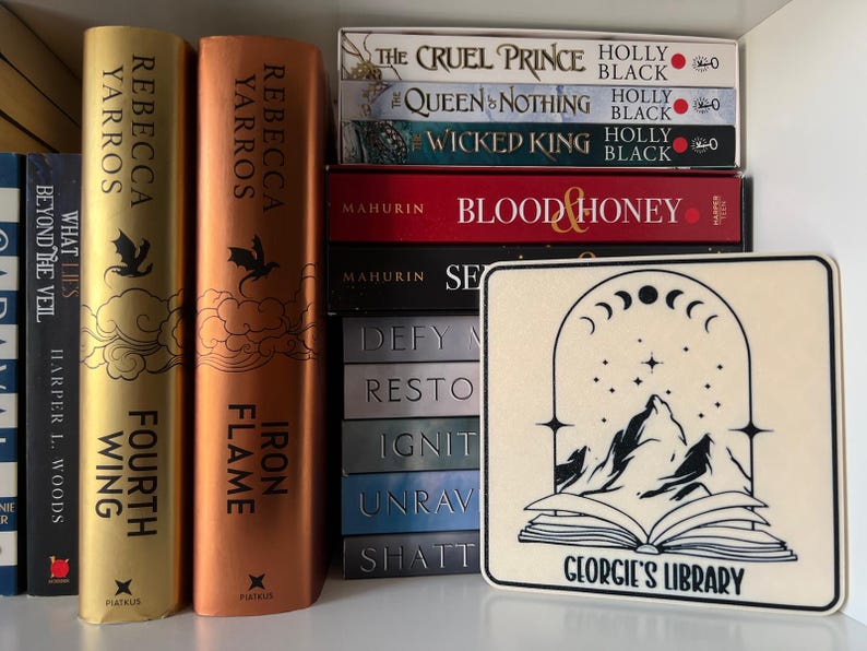 Letrero de biblioteca personalizado de fantasía: decoración de libros, regalo personalizado imagen 7