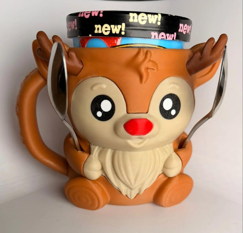 Soporte para helados de Rudy el Reno - Soporte para helados adorable impreso en 3D imagen 2
