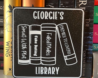 Book Trope Personalised Library Sign - Reader, Bookshelf, Booktok, Bookstagram