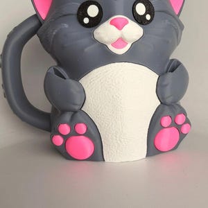 Cuddles the Cat Ice Cream Holder - 3D Printed Cute Ice Pint Holder image 5
