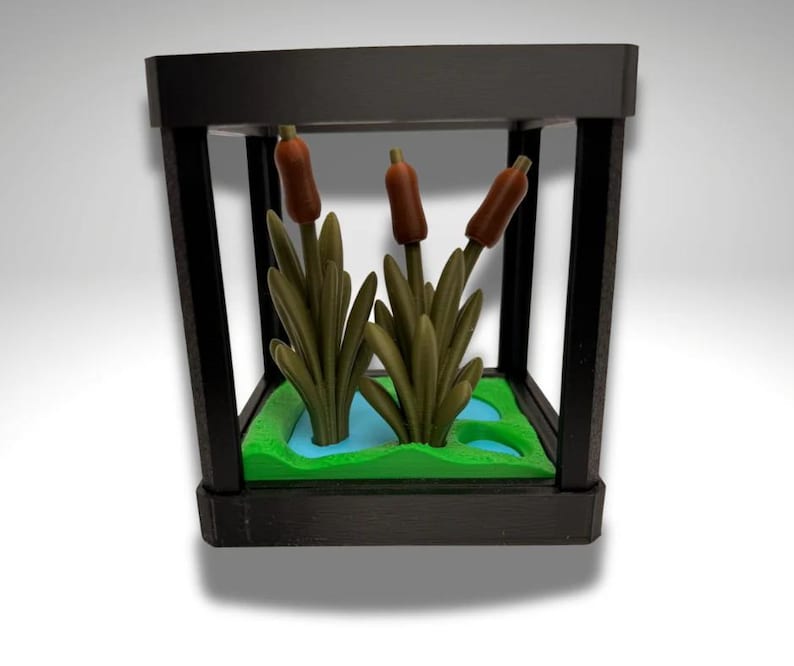 Tiny Indian Bull Frog Terrarium - 3D Printed Frog and Terrarium - Room Decor image 6