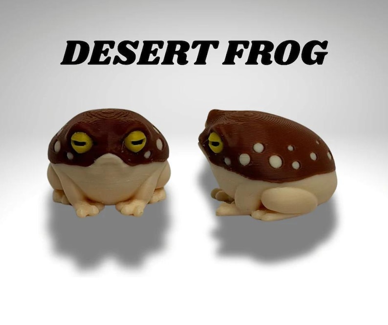Tiny Desert Frog Terrarium - 3D Printed Frog and Terrarium - Room Decor image 3