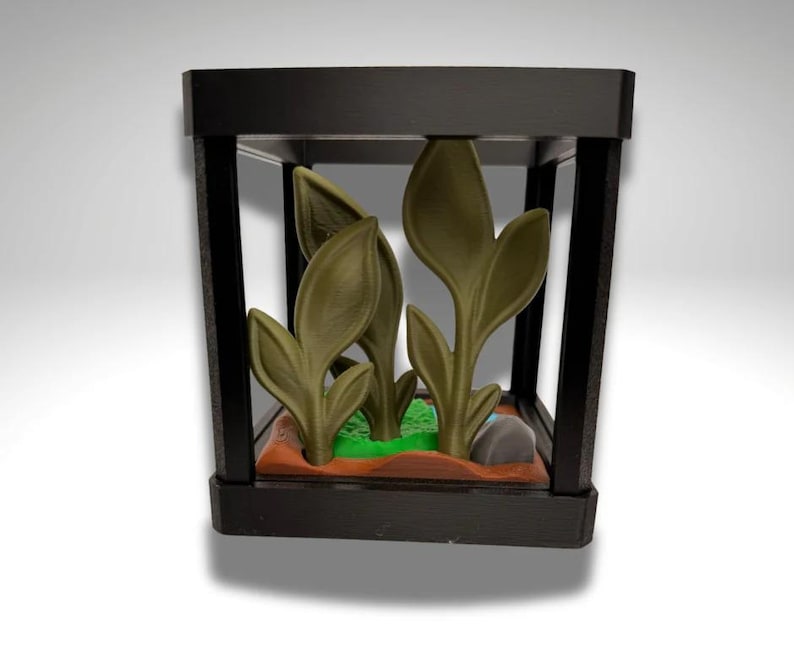 Kleines Pacman Frosch-Terrarium - 3D gedruckter Frosch und Terrarium - Raum-Dekor Bild 4