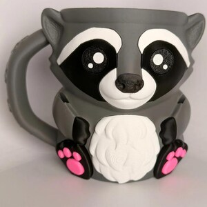 Rocky the Raccoon Ice Cream Holder - 3D Printed Cute Ice Pint Holder image 3