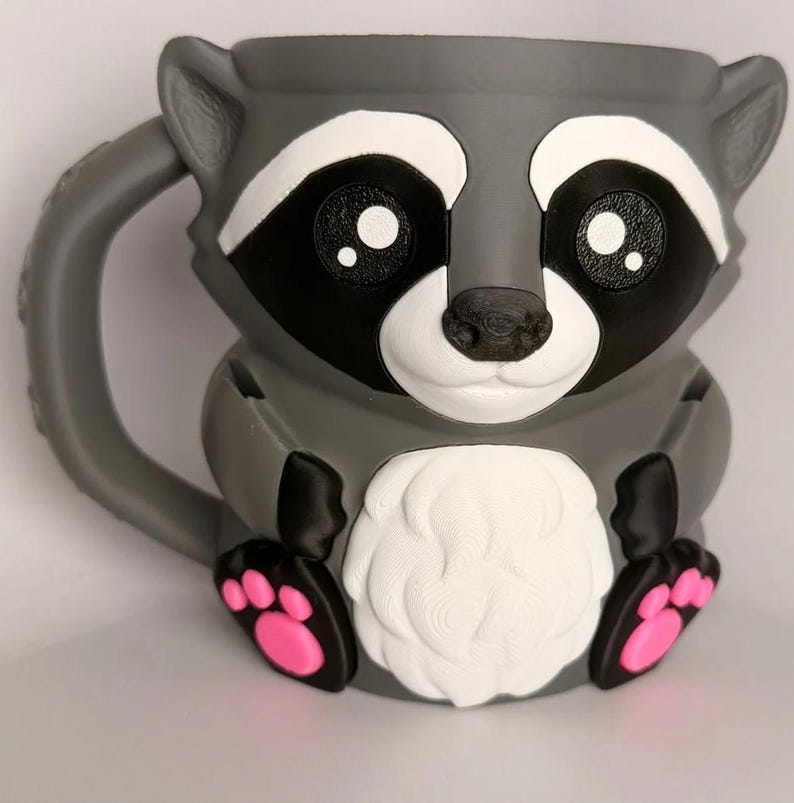 Rocky the Raccoon Ice Cream Holder - 3D Printed Cute Ice Pint Holder image 3