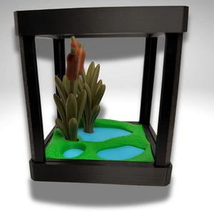 Tiny Indian Bull Frog Terrarium - 3D Printed Frog and Terrarium - Room Decor image 5