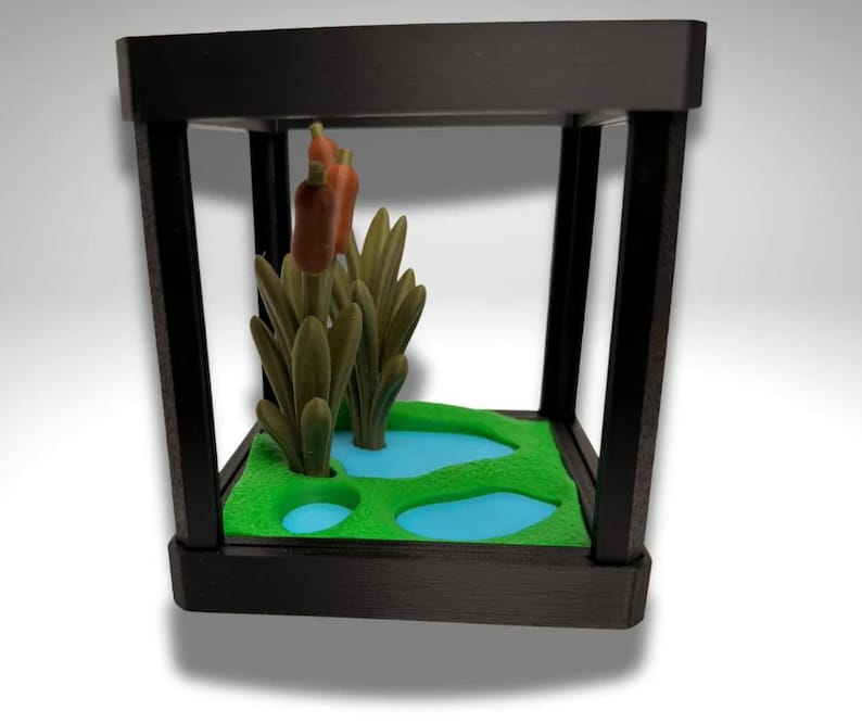 Tiny Indian Bull Frog Terrarium - 3D Printed Frog and Terrarium - Room Decor image 5