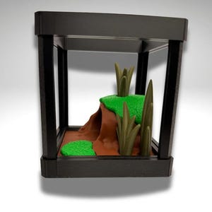 Tiny Black Rain Frog Terrarium - 3D Printed Frog and Terrarium - Room Decor image 7