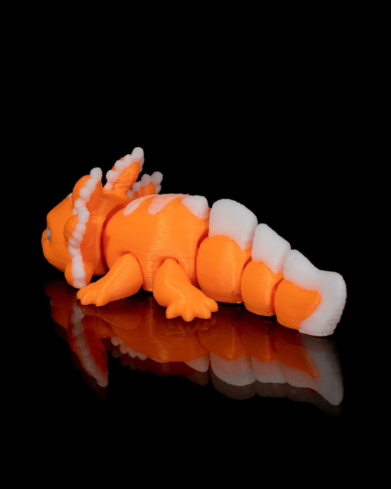 Custom Articulated 3DPrinted Axolotl Baby Candy - Collectible Display Piece, Stress Relief, ADHD Spinner - Various Colours - STLFLIX image 5