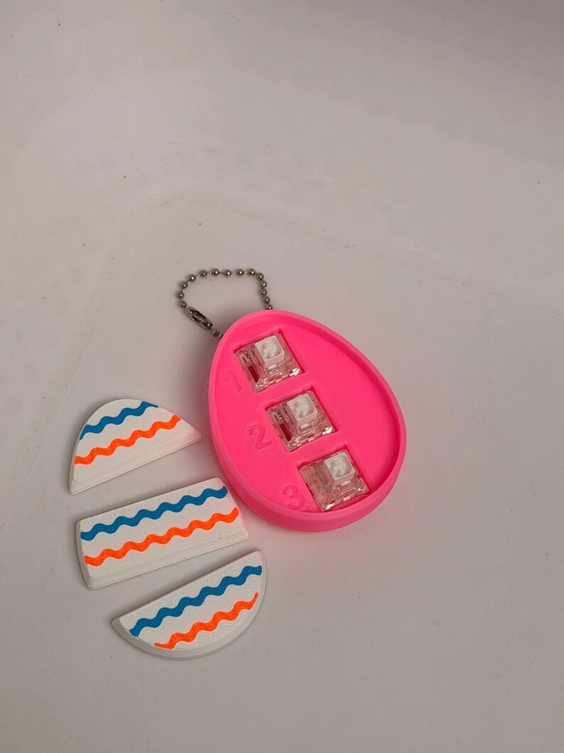 Easter Egg Fidget Keyring Set - Vibrant 3D-Printed Clickers for Tactile Feedback & Stress Relief - Ideal Easter Gift image 7