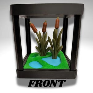 Tiny Indian Bull Frog Terrarium - 3D Printed Frog and Terrarium - Room Decor image 4