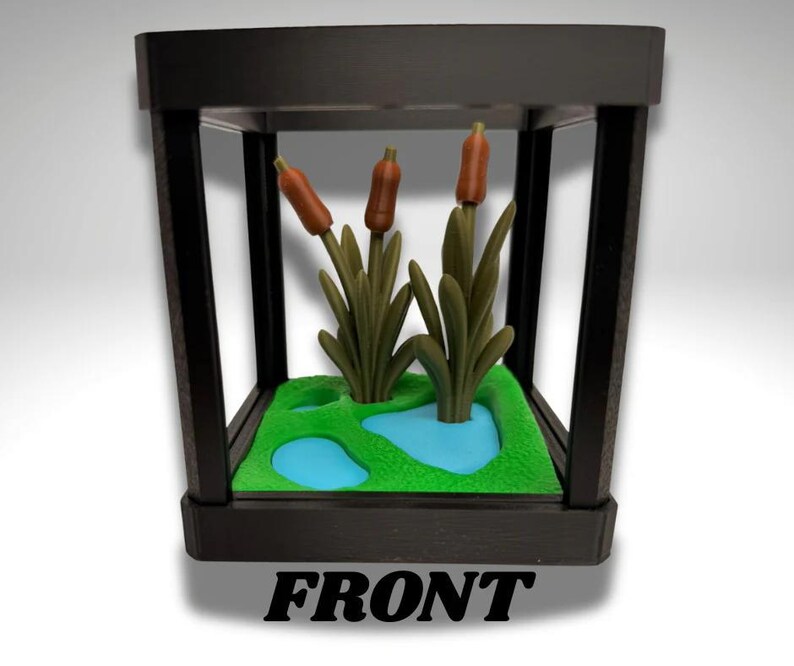 Tiny Indian Bull Frog Terrarium - 3D Printed Frog and Terrarium - Room Decor image 4