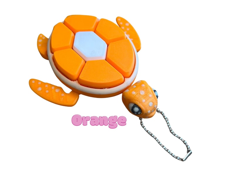 Fruit Turtle Clicker Keychain - Keyrings, Sensory, ADHD, Autism, Anxiety, Stress Relief Orange