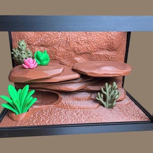 3D Printed Bearded Dragon Playset: Interactive Tank Environment, Tactile Figure, Stress Relief Toy image 5