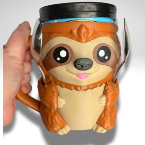 Sammy the Sloth Ice Cream Holder - 3D Printed Cute Ice Pint Holder image 1