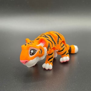 Op maat gemaakte 3D-geprinte tijger - verzamelobject, stressverlichting, gepersonaliseerd cadeau - Mat Mire maakt Orange