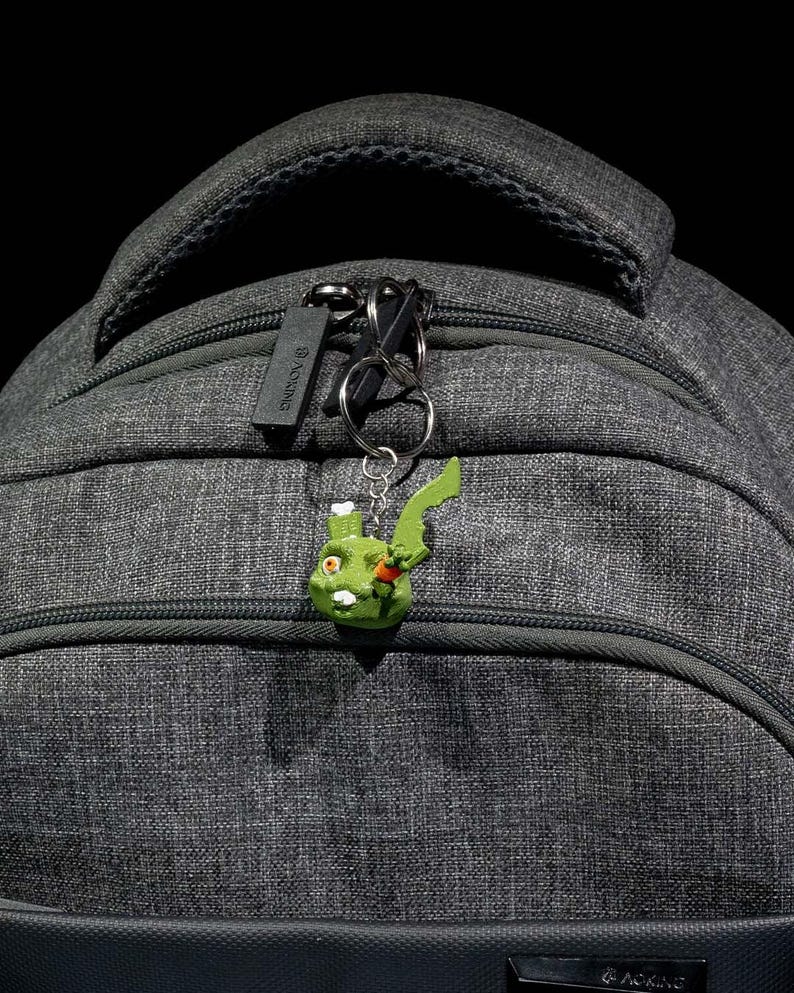 Zombunny Rabbit Keychain, Perfect for Halloween, 3D Printed Keyring Gift image 2