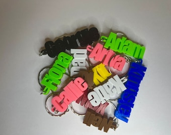 Personalised Keyring - 3D Printed Name Tag - Party Bag Filler - Stocking Filler Idea - School Bag - Gifts for Children - Name Keyring